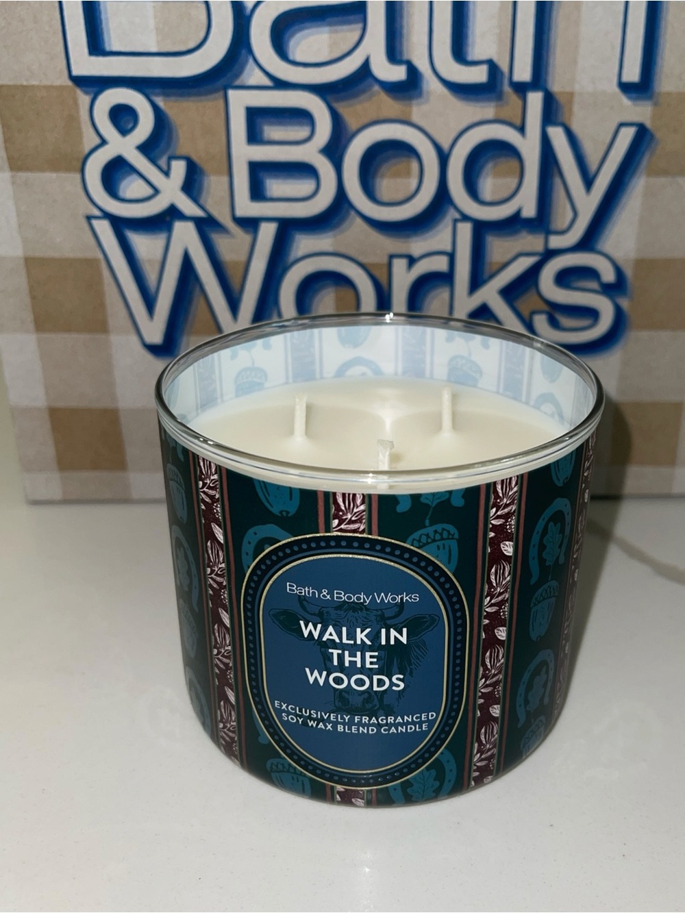 BATH & BODY WORKS WALK IN THE WOODS 3 WICK CANDLE
